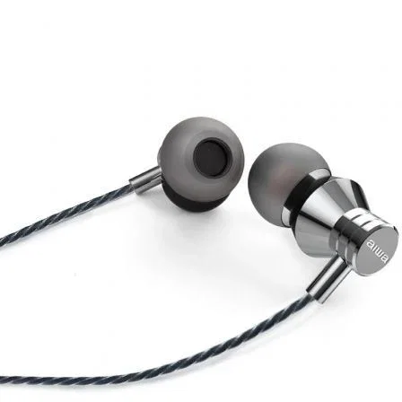 Aiwa ESTM-50SL Auriculares In-Ear con Micrófono, Color Plata Aiwa ESTM-50SL Auriculares In-Ear con Micrófono, Color Plata